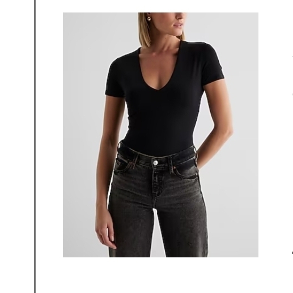 Classic Black V-Neck Women's Top
